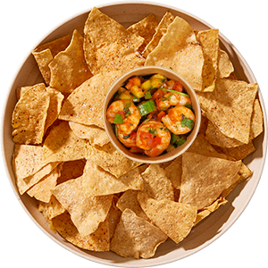 Chips + Shrimp Ceviche